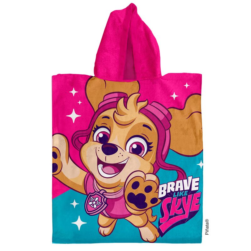Setino 821-612 Poncho Da Bagno Con Cappuccio Paw Patrol Per Bambini – 55x80 Cm, 100% Cotone, Morbido E Assorbente (2-5 Anni)