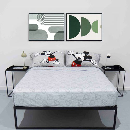 Juego de Sábanas 2 plazas Mickey Classic Gray
