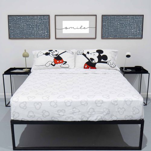 Juego de Sábanas Queen Mickey Classic White