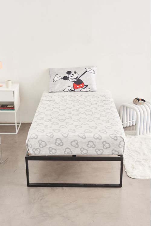 Juego de Sábanas 1 1/2 Plaza Plus Mickey Classic Grey