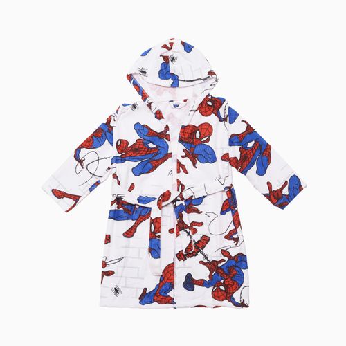 Bata de Toalla Spiderman White