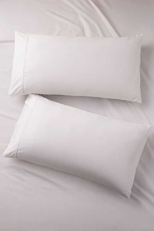 Set de Funda de Almohada 500 Hilos Algodon Saten BLANCO