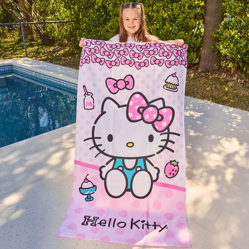 Toallon de Microfibra con Bolso Hello Kitty