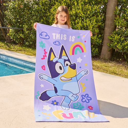 Toallon de Microfibra con Bolso Bluey