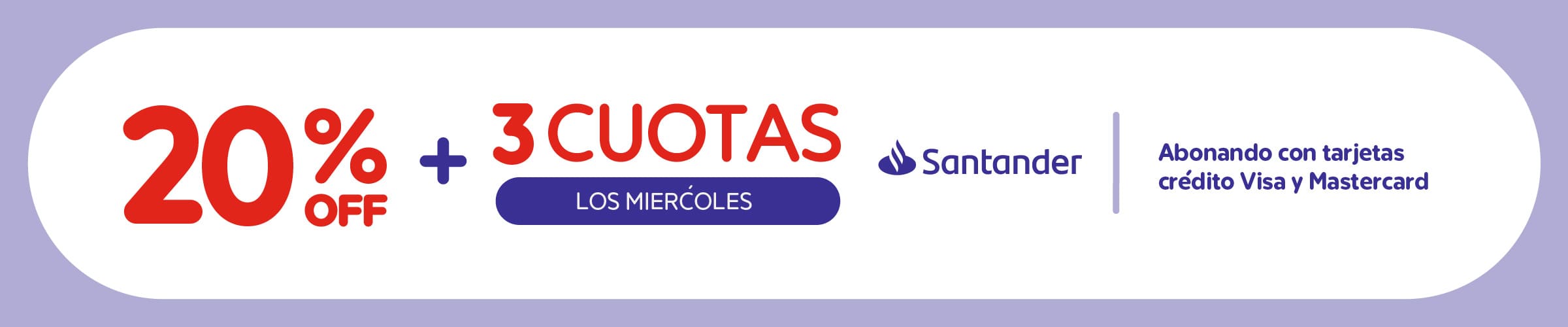 20% + 3 cuotas